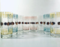 Load image into Gallery viewer, Fred Press Signed Mid-Century Atomic Sunburst Highball 17-Piece Set
