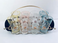 Load image into Gallery viewer, Fred Press Signed Mid-Century Atomic Sunburst Highball 17-Piece Set
