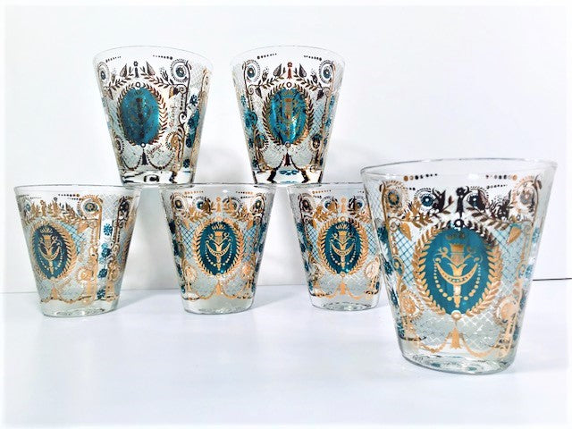 Georges Briard Signed Mid-Century Royal Double Old Fashion Glasses (Set of 6)