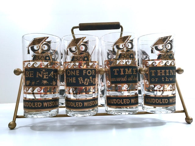 Georges Briard Signed Mid Century Muddled Wisdom 10-Piece Bar Set