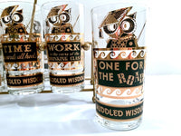 Load image into Gallery viewer, Georges Briard Signed Mid Century Muddled Wisdom 10-Piece Bar Set and Bar Cloth
