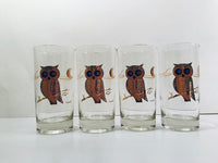 Load image into Gallery viewer, Couroc Signed Mid-Century Black and 22-Karat Gold Owl 9-Piece Set
