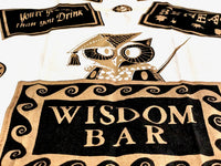 Load image into Gallery viewer, Georges Briard Signed Mid Century Muddled Wisdom 10-Piece Bar Set and Bar Cloth

