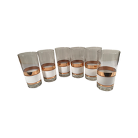 Load image into Gallery viewer, Georges Briard Signed 22-Karat Gold and White Band Highball Glasses (Set of 6)
