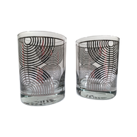 Load image into Gallery viewer, Georges Briard Signed Mid-Century Silver Abstract Double Old Fashion Glasses (Set of 2)
