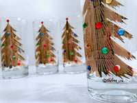 Load image into Gallery viewer, Culver Signed Mid-Century Jeweled Christmas Tree Highball Glasses (Set of 4)
