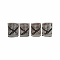 Load image into Gallery viewer, Georges Briard Signed Mid-Century Gold and Black Swirl Double Old Fashion Glasses (Set of 4)
