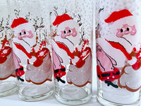 Load image into Gallery viewer, Mid-Century Naughty Santa and Reindeer Highball Glasses (Set of 6)
