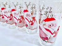 Load image into Gallery viewer, Mid-Century Naughty Santa and Reindeer Highball Glasses (Set of 6)
