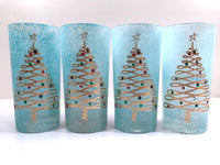 Load image into Gallery viewer, Federal Glass Mid-Century Blue Christmas Glasses (Set of 4)
