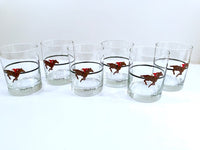Load image into Gallery viewer, Georges Briard Signed Mid-Century Kentucky Derby Double Old Fashion Glasses (Set of 6)
