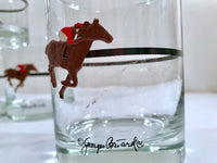 Load image into Gallery viewer, Georges Briard Signed Mid-Century Kentucky Derby Double Old Fashion Glasses (Set of 6)
