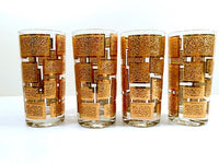 Load image into Gallery viewer, Culver Mid-Century 22-Karat Gold Embossed Rectangular Highball Glasses (Set of 4)
