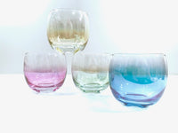 Load image into Gallery viewer, Federal Glass Mid-Century Somewhere Over the Rainbow Roly Poly Glasses (Set of 4)
