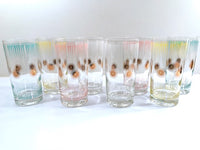 Load image into Gallery viewer, Fred Press Signed Mid-Century Atomic Sunburst Highball Glasses (Set of 8)
