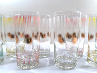 Load image into Gallery viewer, Fred Press Signed Mid-Century Atomic Sunburst Highball Glasses (Set of 8)
