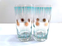 Load image into Gallery viewer, Fred Press Signed Mid-Century Atomic Sunburst Highball Glasses (Set of 8)
