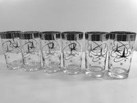 Load image into Gallery viewer, Mid-Century Silver Atomic Star Glasses (Set of 6)
