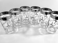 Load image into Gallery viewer, Mid-Century Silver Atomic Star Glasses (Set of 6)
