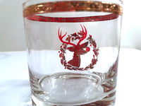 Load image into Gallery viewer, Culver Signed Mid-Century Rudolph The Red Nose Reindeer Old Fashion Glasses - Rare (Set of 5)

