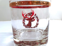 Load image into Gallery viewer, Culver Signed Mid-Century Rudolph The Red Nose Reindeer Old Fashion Glasses - Rare (Set of 5)
