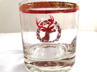 Load image into Gallery viewer, Culver Signed Mid-Century Rudolph The Red Nose Reindeer Old Fashion Glasses - Rare (Set of 5)
