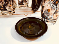 Load image into Gallery viewer, Fred Press Signed Mid-Century Black and 22-Karat Gold Abstract 17-Piece Bar Set
