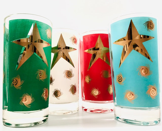 William A Meier Retro Christmas Glasses (Set of 4)