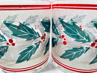 Load image into Gallery viewer, Culver Mid-Century Frosted Holly and Berry Glasses (Set of 2)
