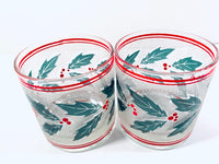 Load image into Gallery viewer, Culver Mid-Century Frosted Holly and Berry Glasses (Set of 2)
