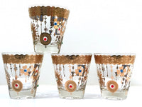 Load image into Gallery viewer, Culver Mid-Century 22-Karat Gold Charm Bracelet Double Old Fashion Glasses (Set of 4)
