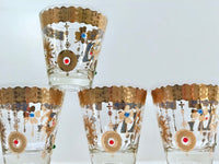 Load image into Gallery viewer, Culver Mid-Century 22-Karat Gold Charm Bracelet Double Old Fashion Glasses (Set of 4)
