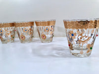 Load image into Gallery viewer, Culver Mid-Century 22-Karat Gold Charm Bracelet Double Old Fashion Glasses (Set of 4)

