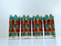 Load image into Gallery viewer, Culver Signed Mid-Century Jewel Toned Christmas Tree Highball Glasses (Set of 4)
