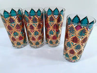 Load image into Gallery viewer, Culver Signed Mid-Century Jewel Toned Christmas Tree Highball Glasses (Set of 4)

