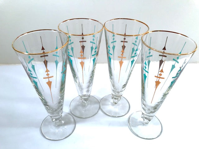 Libbey Mid-Century Staccato Pilsner Glasses (Set of 4)