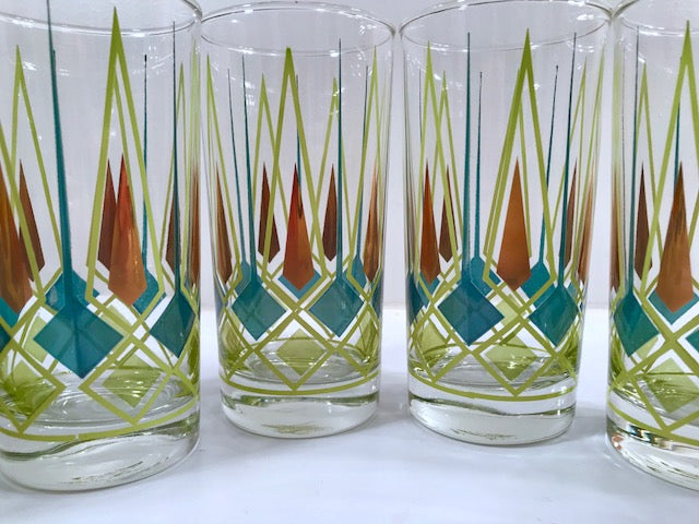 Federal Glass Art Deco Highball Glasses (Set of 8)