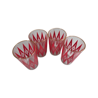 Load image into Gallery viewer, Mid-Century Jeannette Glassware Red Starburst Glasses (Set of 4)
