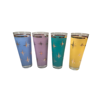 Load image into Gallery viewer, Bartlett Collins Mid-Century Atomic North Star Tall Collins Cocktail Glasses (Set of 4)
