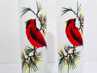 Load image into Gallery viewer, Gay Fad Mid-Century Cardinal and Pine Sprig Tall Collins Glasses (Set of 2)
