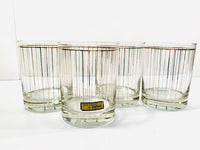 Load image into Gallery viewer, Culver Signed Mid-Century 22-Karat Gold Striped Double Old Fashion Glasses (Set of 4)
