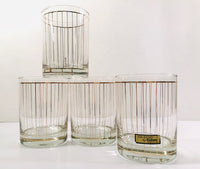 Load image into Gallery viewer, Culver Signed Mid-Century 22-Karat Gold Striped Double Old Fashion Glasses (Set of 4)
