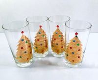 Load image into Gallery viewer, Culver Signed Mid-Century Jeweled Christmas Tree Highball Glasses (Set of 4)
