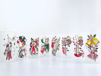 Load image into Gallery viewer, Federal Glass Gay Fad Design Angels Preparing for Christmas (Set of 8)
