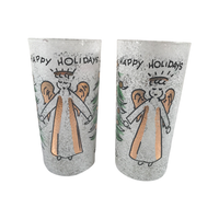 Load image into Gallery viewer, John Sutton Signed Mid-Century Angel and Christmas Tree Flocked Glasses (Set of 2)
