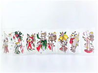 Load image into Gallery viewer, Federal Glass Gay Fad Design Angels Preparing for Christmas (Set of 8)
