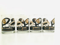 Load image into Gallery viewer, Vintage Black and Gold Golf Club Double Old Fashion Glasses (Set of 4)
