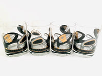 Load image into Gallery viewer, Vintage Black and Gold Golf Club Double Old Fashion Glasses (Set of 4)
