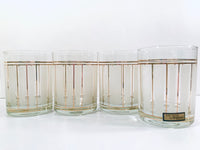 Load image into Gallery viewer, Culver Signed ServeMates White and Gold Stripe Double Old Fashion Glasses (Set of 4)
