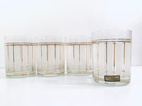 Load image into Gallery viewer, Culver Signed ServeMates White and Gold Stripe Double Old Fashion Glasses (Set of 4)
